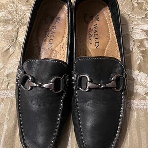 Black Leather Slip-On Loafers
